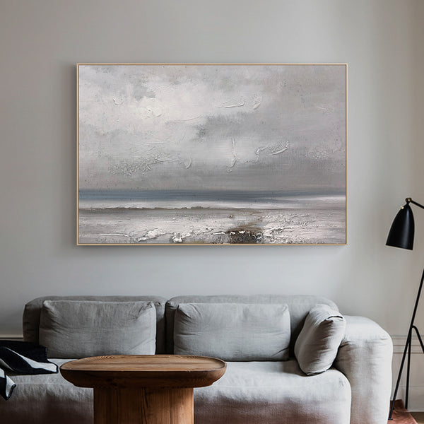 Large Grey Landscape Wall Art Modern Acrylic Paintings Livingroom Canvas Artwork For Sale