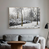 Winter Landscape with Snow Covered Trees Christmas Winter Wall Art Canvas Painting| Artexplore