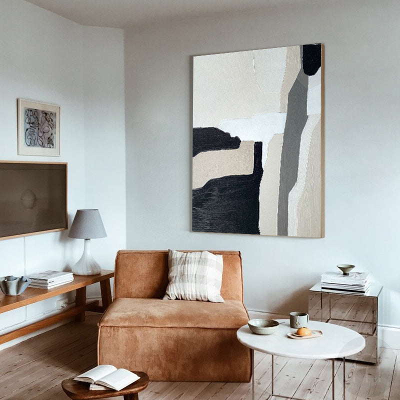 Minimalist Art Neutral Abstract Artwork Rich Textured Acrylic Painting ...