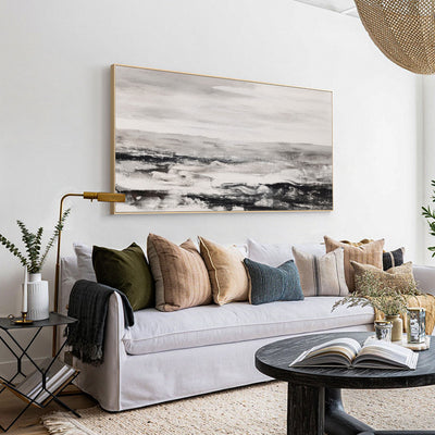 Black And White Abstract Acrylic Painting Abstract Landscape Canvas Art Original Modern Abstract Art