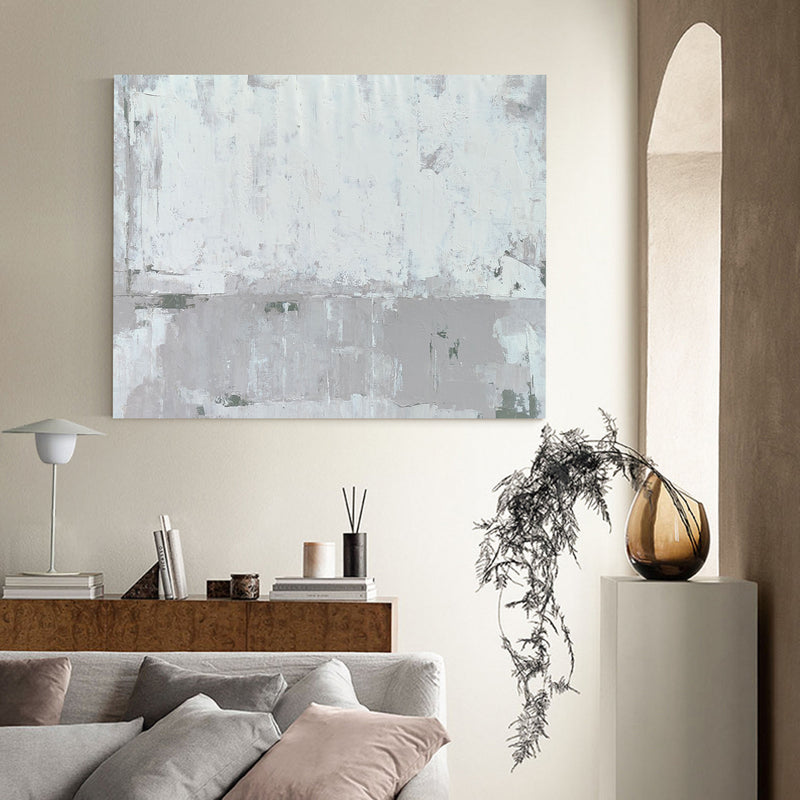 Modern Grey Abstract Wall Art Large Canvas Artworks Acrylic Painting For Living Room