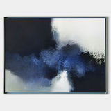 Large Black And Blue Wall Art Abstract Blue Art Modern Blue Art