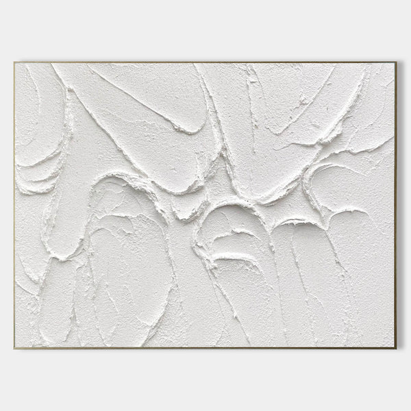 White Minimalist Canvas Art Minimalist Painting White Modern Canvas Art Large Artwork