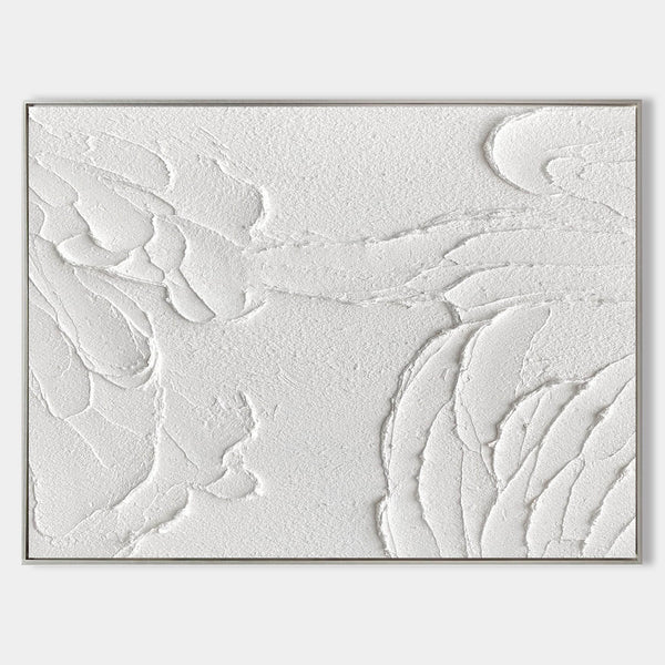 White Minimalist Canvas Art White Minimalist Painting White Canvas Art Plaster Art On Canvas