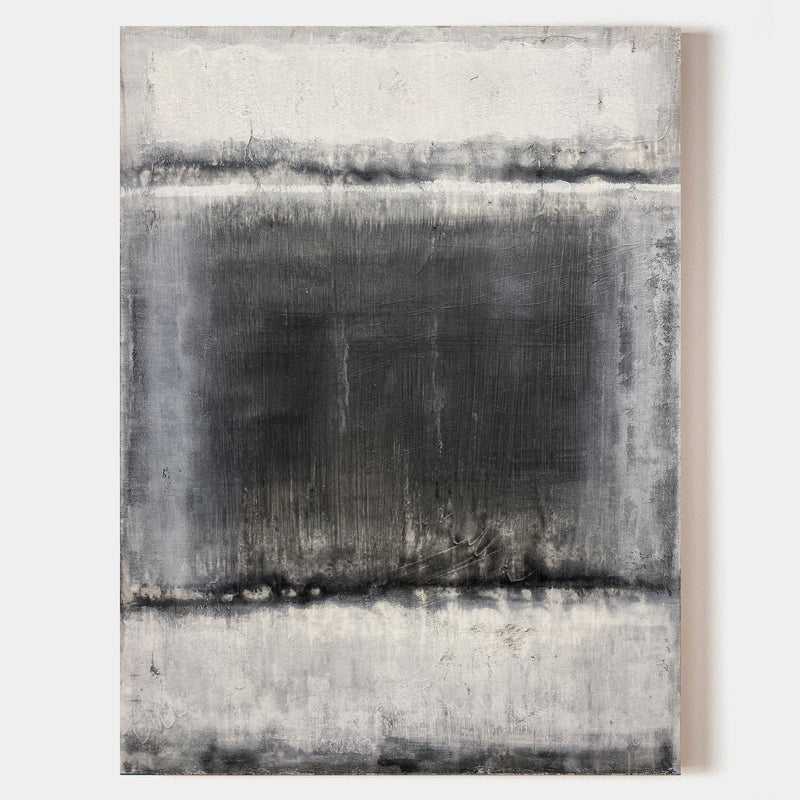 Grey And White Abstract Acrylic Painting On Canvas Gray Abstract Landscape Canvas Art Original Abstract Wall Art