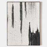Black White Abstract Painting, Black White Minimalist Painting, Black White Canvas Wall Art