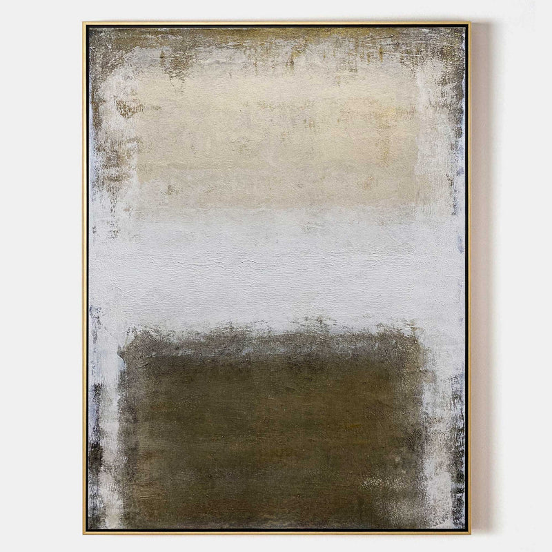 Blown And White Abstract Minimalist Acrylic Painting On Canvas Vertical Contemporary Minimalist Abstract Art