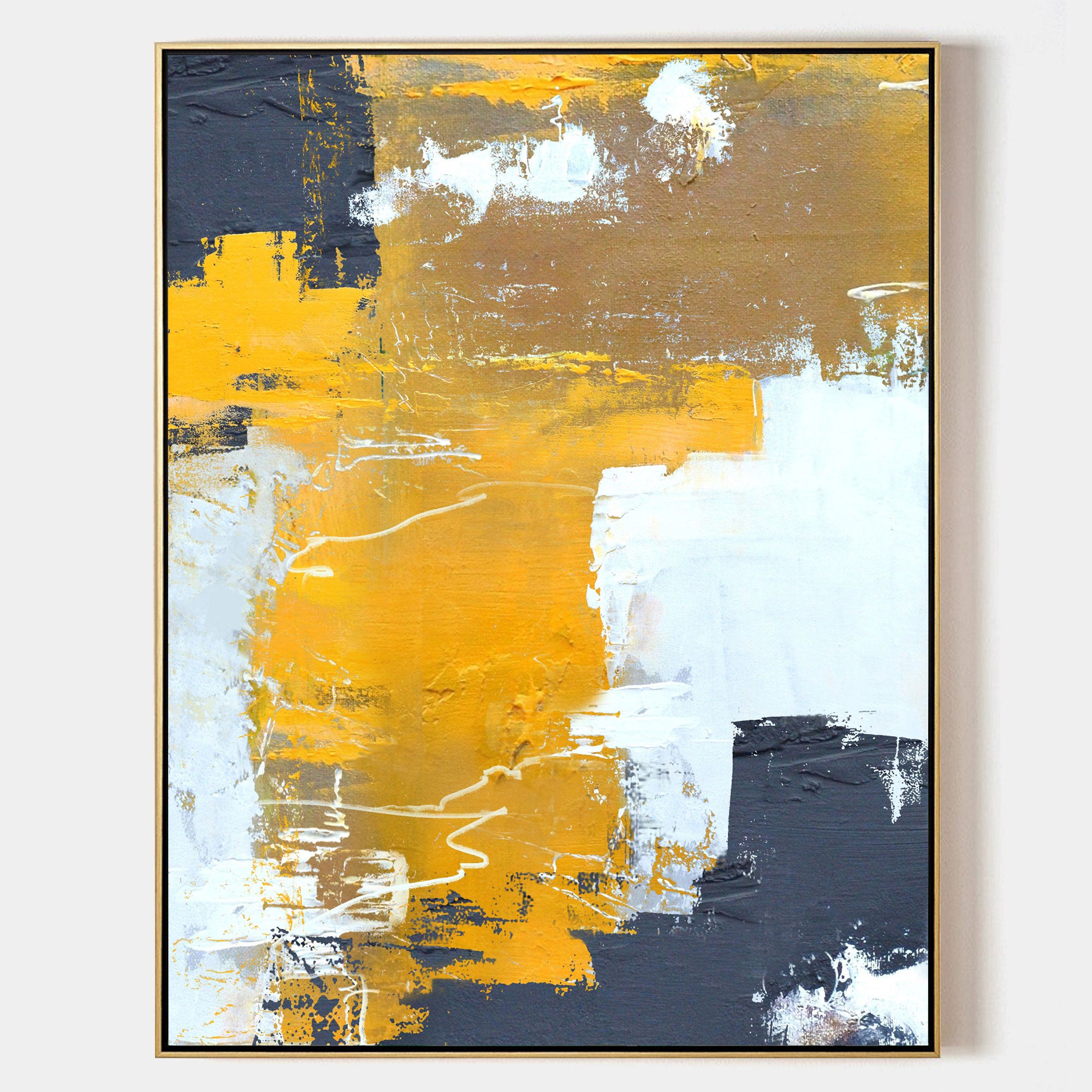 Orange Yellow Abstract Art Oversized Abstract Wall Art Large Painting ...