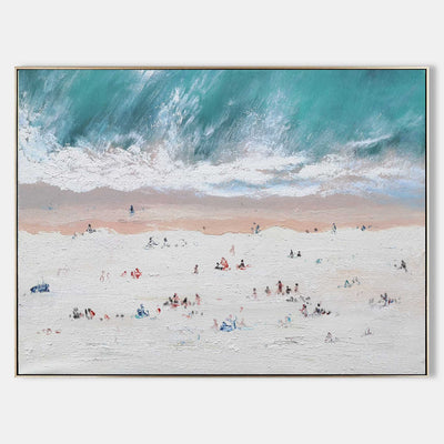 Large Abstract Coastal Canvs Acrylic Seascape Paintings Modern Landscape Wall Art Abstract Painting For Living Room