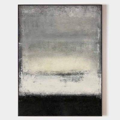 Large Contemporary Abstract Painting Grey Black Abstract Canvas Art Acrylic Painting