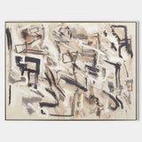 Beige Abstract Wall Art Beige Abstract Minimalist Painting Beige Acrylic Painting For Livingroom