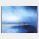 Large Blue Ocean Abstract Painting On Canvas Original Impressionist Ocean Painting