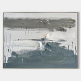 Large Minimalist Painting Grey White Abstract Painting Minimalist Texture Painting For Sale
