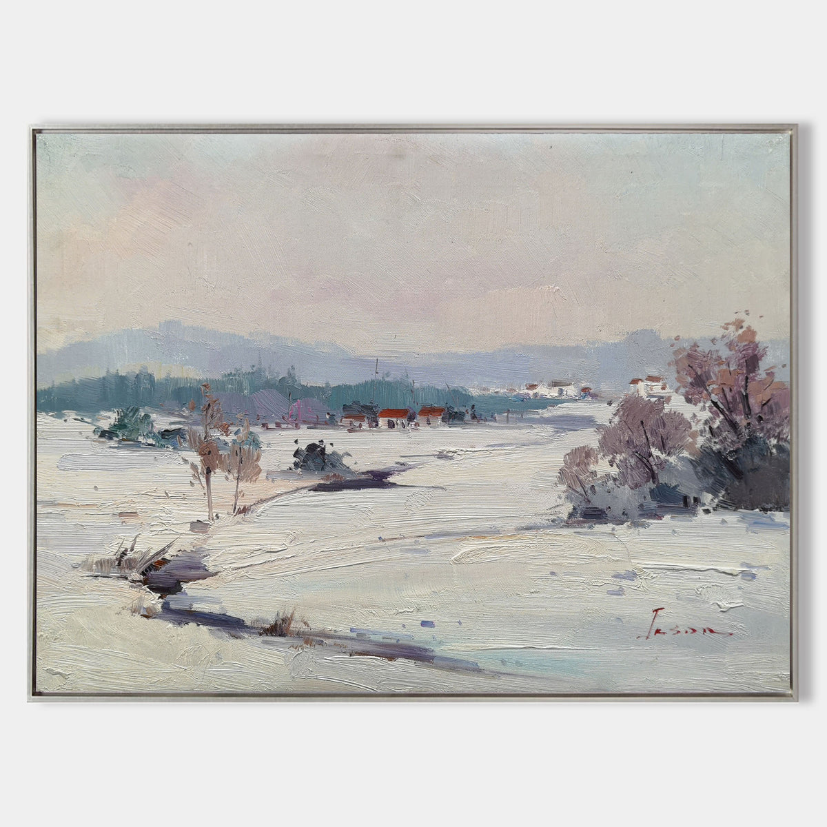 Snowscapes Wall Art Canvas Wall Art Snowscapes Acrylic Painting, Winter Snow Wall Art For Sale