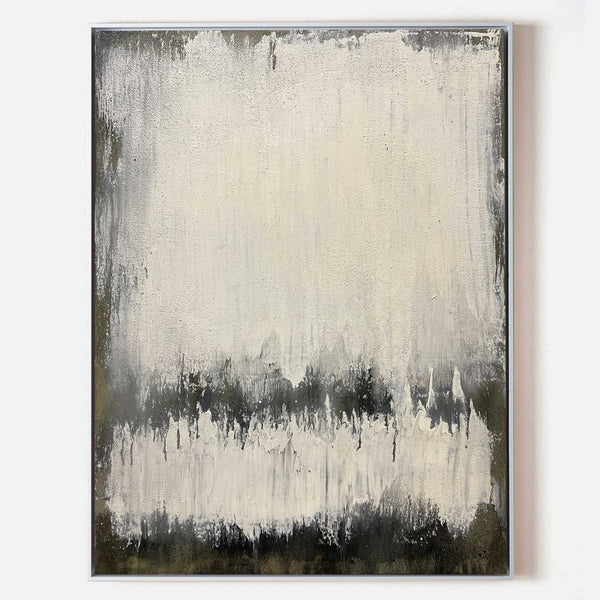 Grey White Abstract Minimalist Painting On Canvas Extra Large Vertical Wall Art Modern Canvas Art