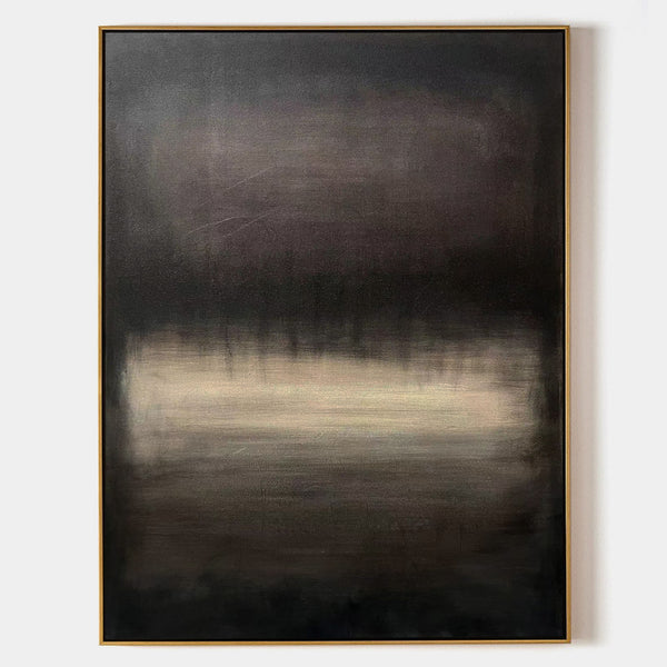 Modern Black Abstract Painting Large Abstract Art Minimalist Wall Art Canvas Painting