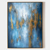 Blue Gold Abstract Wall Art Modern Canvas Wall Art Large Acrylic Abstract Painting For Livingroom