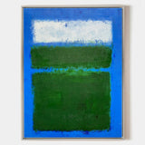 Blue And Green Minimalist Acrylic Painting On Canvas Extra Large Minimal Canvas Art Abstract Minimalist Modern Wall Art