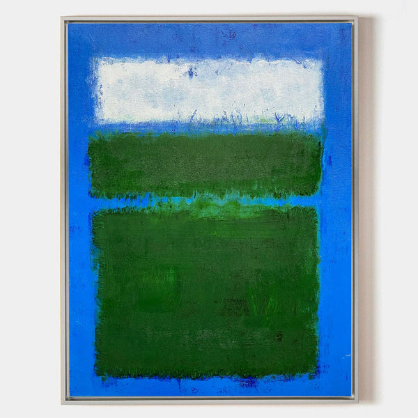 Blue And Green Minimalist Acrylic Painting On Canvas Extra Large Minimal Canvas Art Abstract Minimalist Modern Wall Art