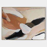 Modern Abstract Canvas Art Beige Abstract Wall Painting Large Beige Abstract Art For Sale