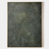 Modern Green Minimalist Canvas Art Pure Dark Green Painting Abstract Wall Art For Sale