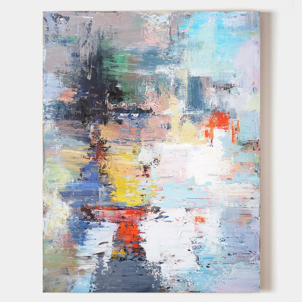 36 x 48 Vertical Colorful Canvas Art Original Abstract Art For Sale