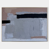 Modern Grey Pink Abstract Wall Art, Livingroom Canvas Wall Art, Modern Abstract Art For Sale
