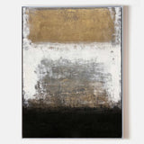 Large Vertical Black And Gold Canvas Art Acrylic Painting On Canvas Modern Abstract Wall Art