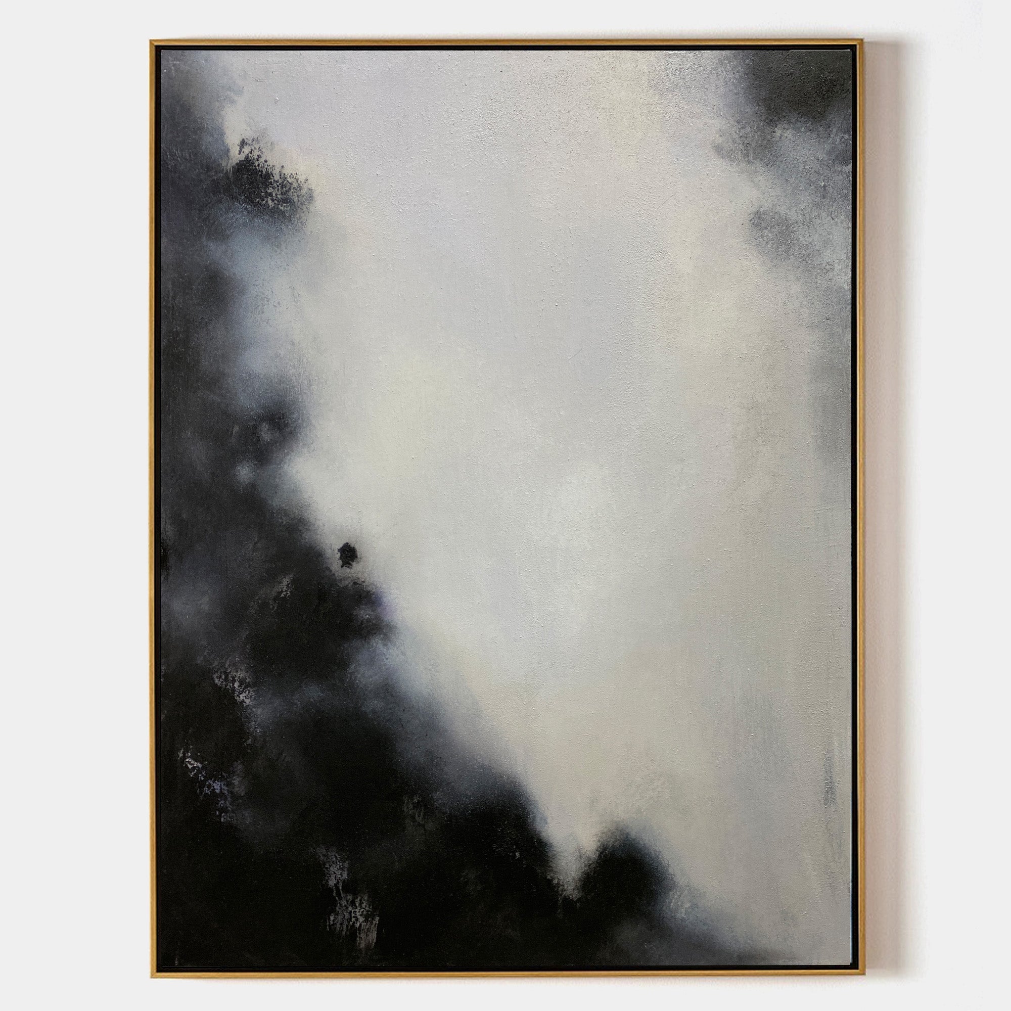 Modern Black And Grey Abstract Wall Art Large Acrylic Painting Abstract