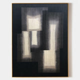 Black And Beige Painting Abstract Canvas Art Minimalist Wall Art Geometric Art| Artexplore
