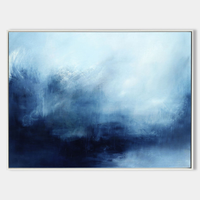 Extra Large Blue Ocean Wall Art Abstract Painting Ocean Abstract Seascape Canvas 