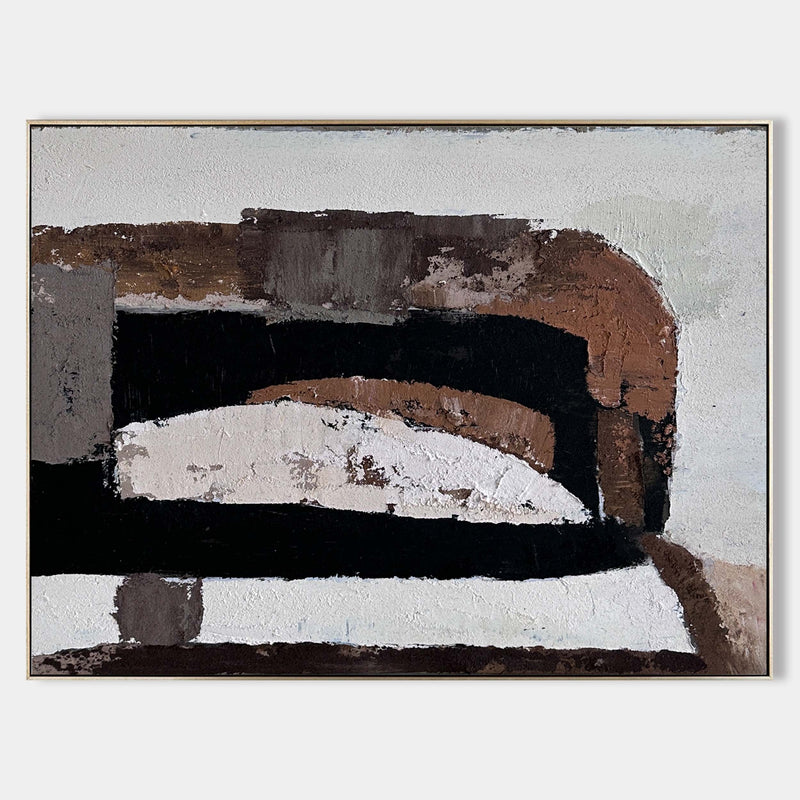 Large Abstract Oil Paintings On Canvas Wall Art Brown Acrylic Painting Modern Wall Art For Interior