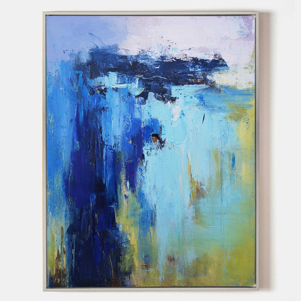 Large Abstract Coastal Canvas Art  Acrylic Abstract Beach Painting On Canvas For Living Room 