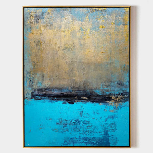 Large Abstract Ocean Acrylic Painting Modern Seascape Painting On Canvas Vertical Oversized Sea Scenery Canvas Art