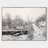 Winter White Snowscape Canvas Art White Snow Covered Pine Trees Canvas Wall Art For Sale