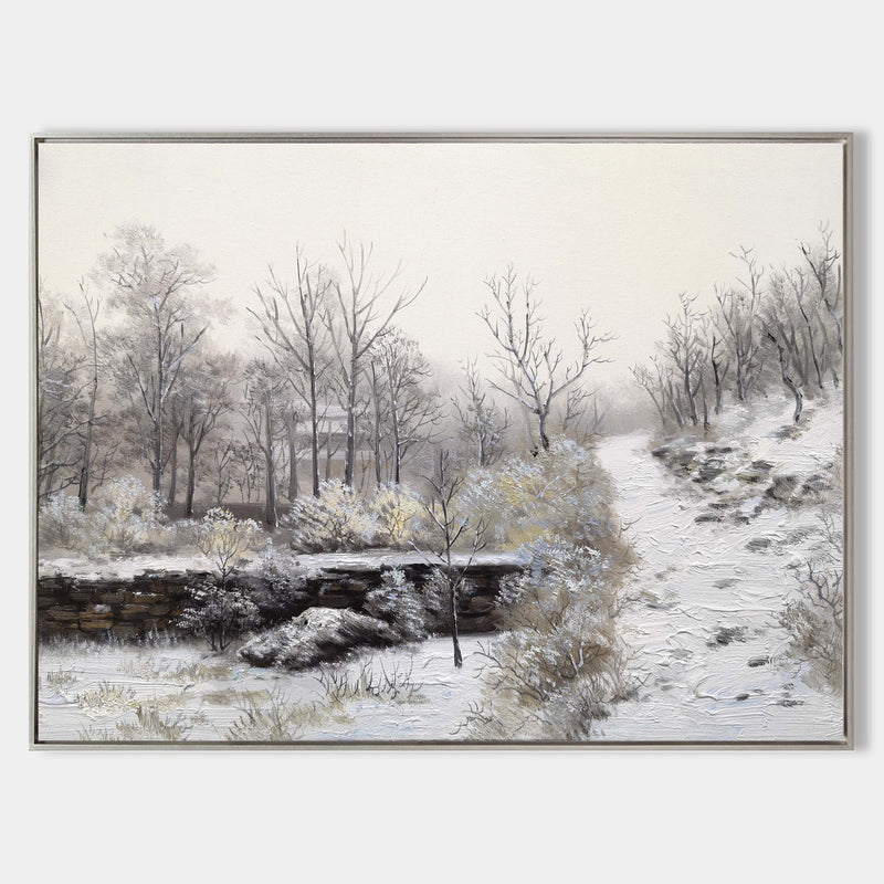 Winter White Snowscape Canvas Art White Snow Covered Pine Trees Canvas Wall Art For Sale