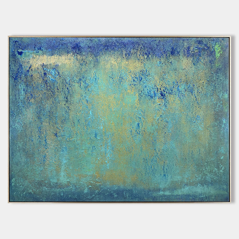 Green Textured Abstract Wall Art Large Canvas Artworks Modern Acrylic Painting For Home Decor