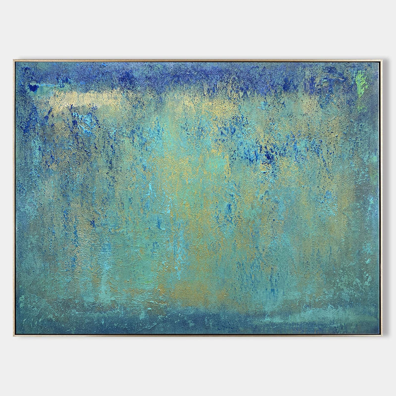 Green Textured Abstract Wall Art Large Canvas Artworks Modern Acrylic Painting For Home Decor