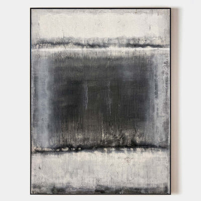 Black And White Abstract Acrylic Painting On Canvas Extra Large Abstract Canvas Art Grey Modern Wall Art
