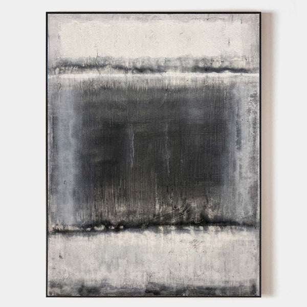 Black And White Abstract Acrylic Painting On Canvas Extra Large Abstract Canvas Art Grey Modern Wall Art