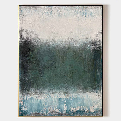 Green Abstract Acrylic Painting On Canvas Extra Large Abstract Canvas Art Grey Modern Wall Art
