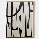 Black And White Modern Abstract Wall Art Large Acrylic Painting Abstract Painting For Sale