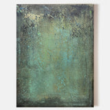 Textured Green Abstract Painting On Canvas Green Modern Wall Art For Sale