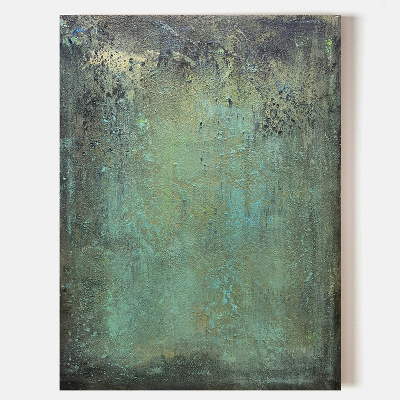 Textured Green Abstract Painting On Canvas Green Modern Wall Art For Sale