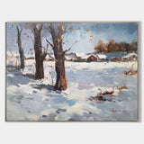 Winter Canvas Wall Art Snowscape Paintings, Snow covered pine trees Wall Art | Artexplore