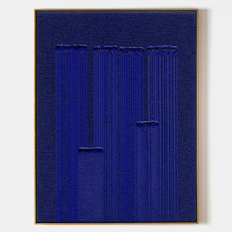 Large Klein Blue Painting Modern Minimalist Painting Klein Blue 3D Textured Painting For Sale