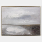 Modern Grey Textured Landscape Wall Art Large Acrylic Paintings Livingroom Canvas Art For Sale