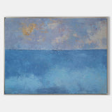 Large Blue Ocean Abstract Painting Large Acrylic Coastal Abstract Cnvas Wall Art