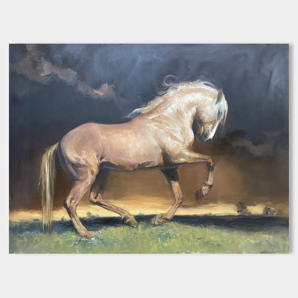 Brown Horse Painting On Canvas Large Horse Canvas Wall Art Original Brown Horse Art