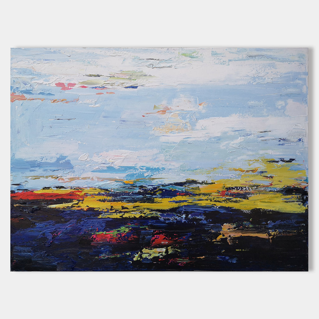 marks.art 絵画　絵　アート 36 X 48 Horizontal Blue Abstract Landscape Art Abstract